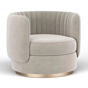 Modern <strong>Swivel</strong> Accent <strong>Chair</strong> with Comfortable Velvet Upholstery Metal Base for <strong>Living</strong> <strong>Room</strong> or Hotel for Apartment Use - Product Image 1