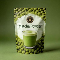 Sachets Doypack Personnalisés Imprimés de Qualité Alimentaire, Anti-Humidité, Refermables pour Poudre de Matcha