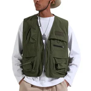 Wholesale Custom High Quality Men's Outdoor Mountain Fashion Detachable Multi-pocket Fishing Vest Coat Photography Waistcoat