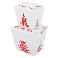 Boîtes à emporter chinoises jetables personnalisées avec poignée en fil métallique, taille 16 oz/pinte