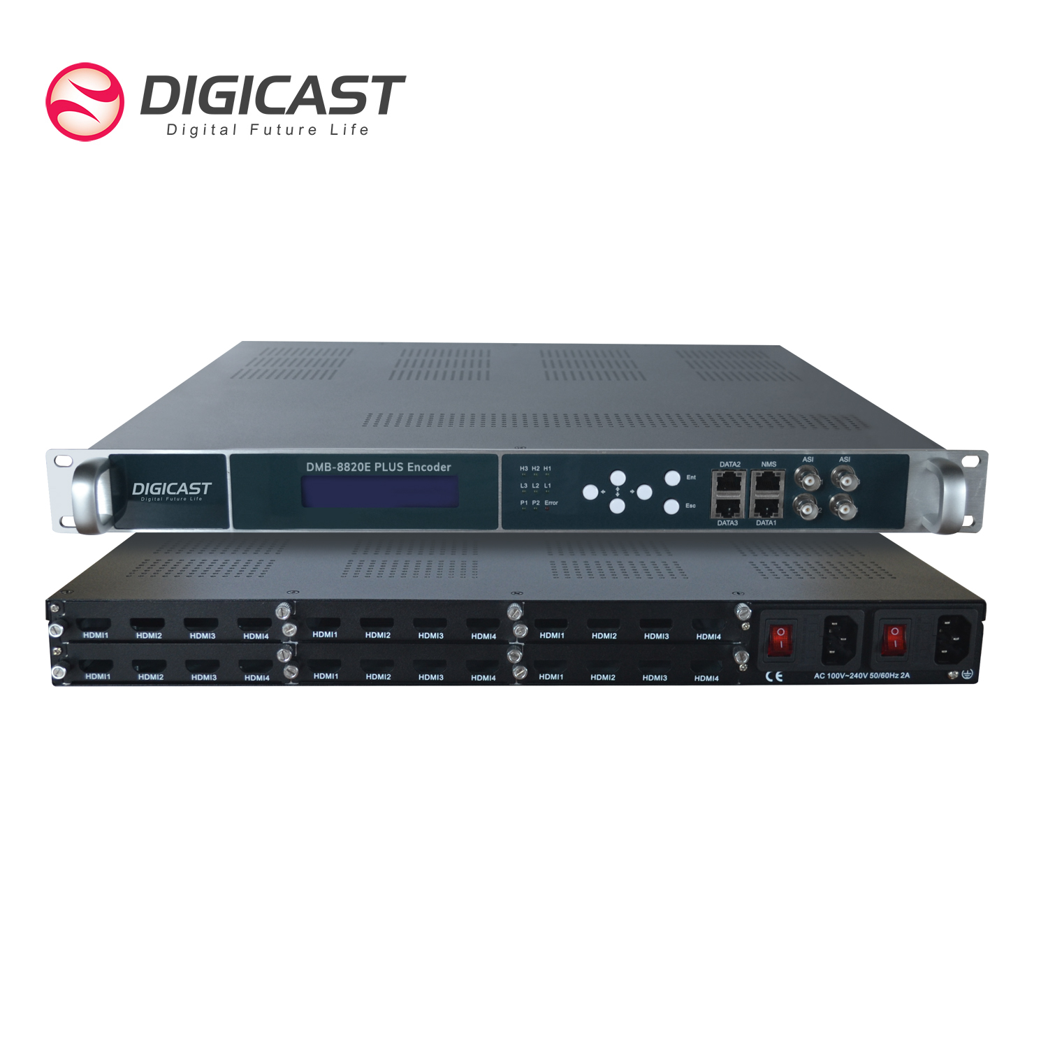 Digital TV Broadcasting Equipment Dual Power Supply MPTS Multicast 8 12 16 24 HDM I ASI Encoder