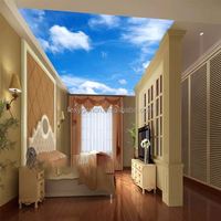 Panneaux de plafond suspendus en PVC à effet 3D unique, nouveau design DIY, papier peint décoratif, éclairage, plafond tendu en PVC