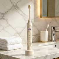 Brosse à dents électrique sonique rechargeable, charge inductive, étanche IPX7, 5 modes, poils doux, soins bucco-dentaires à domicile