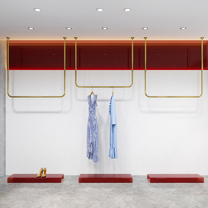 Porte-vêtements en acier inoxydable en gros, présentoirs de plafond en métal doré pour vêtements, pour boutiques et magasins de robes de marié<span class=keywords><strong>e</strong></span> - Product Image 1