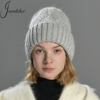 Jxwatcher Bonnet en laine douce et épaisse pour femme, idéal pour le ski en extérieur, vente en gros, bonnet tricoté en cachemire pour femme, hiver