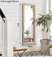 Miroir mural rectangulaire AAZZKANG de grande taille avec cadre en bois, miroir de pleine longueur, 47x16 pouces, pour chambre à coucher, salon, salle de bain, dressing