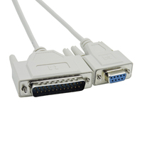 Cable de Conversión DB9 a DB25 RS232 Hembra a Macho DB25 con Revestimiento de PVC para Computadora, Aire Acondicionado, Módem, Impresora Serial y Paralela