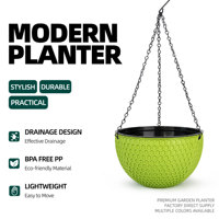Jardinière suspendue traditionnelle à double pot avec système d'arrosage automatique, trous de drainage, 2,56 L, matériau PP durable, utilisation circulaire intérieure/extérieure