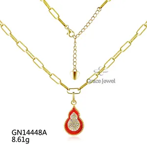 Grace Lucky Happiness 925 Silver Custom Gold Chain Necklace For Women