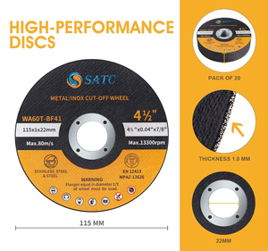En stock 400 pièces Disques de coupe 115 mm ultra-minces 1 mm pour métaux, acier, métaux ferreux Livraison rapide Disques pour <span class=keywords><strong>meuleuse</strong></span> d'angle - Product Image 2