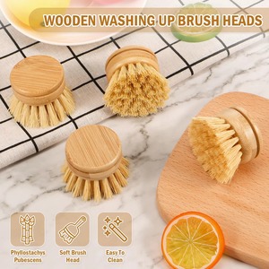 Cepillo para Platos de Cocina de Bambú Natural, Herramienta de Limpieza Ecológica con Cabezal de Cepillo para Lavar Ollas y Estufas - Product Image 5
