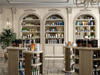 Vitrine de pharmacie, étagères de magasin médical, présentoir de médicaments, vitrine de compléments alimentaires, mobilier de pharmacie de détail
