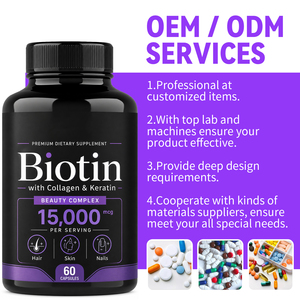 Cápsulas de Biotina, Queratina y Colágeno de Marca Privada, Cápsulas de Biotina para Cabello, Piel y Uñas, Vitaminas, Suplementos de Biotina, 60 Cápsulas - Product Image 3