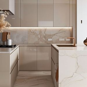 VC Arabia Saudita Proyecto Personalizado Moderno Lujo Pvc Pequeño Gabinete Almacenamiento Hogar Modular Cocina Muebles Gabinete Diseños - Product Image 2