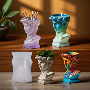 Molde de resina de estatua de <span class=keywords><strong>David</strong></span>, portavelas, moldes de silicona de fundición de resina para decoración del hogar y fabricación de velas, molde de estatua de <span class=keywords><strong>David</strong></span> - Product Image 2