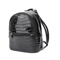 Sac à dos de luxe pour femmes sac étanche sac vintage sacs d'école mode fermeture éclair en cuir logo personnalisé crocodile mini noir 3 fermetures éclair