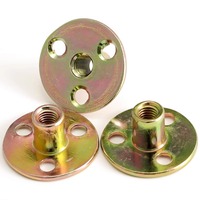 Écrous de blocage ronds à trois trous multi-finitions en zinc pour pieds de canapé, capuchons de vis métriques M6 M8 M10 M12