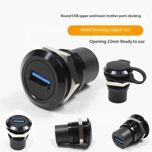 Factory Sale USB 3.0 Connector Data Transmission USB Connector Round Type Waterproof Straight Through Panel Mount Socket - Product Image 2