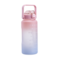 Bouteille d'eau personnalisée en plastique pour sport, fitness et gym avec paille et agitateur