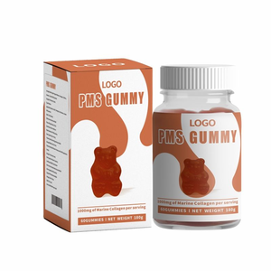 Complément alimentaire PMS Healthcare en gommes, collagène <span class=keywords><strong>marin</strong></span>, <span class=keywords><strong>bienfaits</strong></span> antioxydants, soulagement menstruel, biologique, sans gluten, végétalien, bonbons gélifiés - Product Image 1