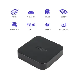 JUNUO OEM ODM 4K HD 1 + 8 ГБ 2,4/5,8 Г 1,4 ГГц рука двойной Wi-Fi Smart Allwinner H313 OTT Android 10 TV BOX