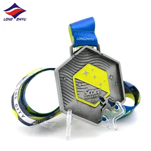 Longzhiyu medali perunggu emas perak pembuat 17 tahun medali cetak nikel disepuh medali bentuk kustom maraton olahraga lari medali
