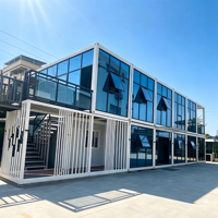 Maison conteneur modulaire à toit pointu, démontable, en acier de haute qualité, pour école et atelier