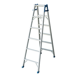 เก้าอี้พับได้อลูมิเนียมแบบมีโครงรูปตัวเอ สีฟ้า พร้อมตัวล็อคเพื่อความปลอดภัย บานพับทนทาน ฝาครอบป้องกันการสึกหรอ ใช้งานได้หลากหลาย เหมาะสำหรับทำความสะอาดบ้าน - Product Image 6