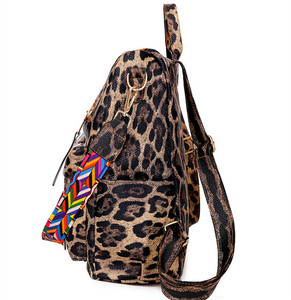 Fashion Designer School <strong>Backpack</strong> Wholesale Women Outdoor Handbag Purse Knapsack PU Leather Sexy <strong>Leopard</strong> Girls <strong>Backpack</strong> - Product Image 5