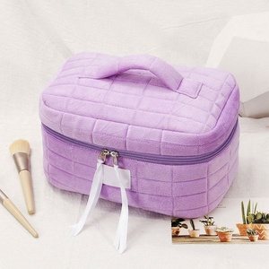 Wholesale <b>Travel</b> Soft Portable Candy Colors Zipper Pouch Large Polyester Cotton <b>Makeup</b> Cosmetic <b>Case</b> Bag With Custom Logo - Product Image 6