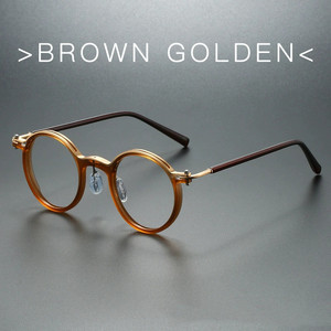 Montature per Occhiali Rotonde Vintage per Donna e Uomo, Lenti Anti Luce Blu, Occhiali da Lettura Classici, Occhiali Ottici in Metallo - Product Image 4