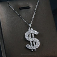 Fashion Dollar Sign pendentif collier femmes all-top touch acier inoxydable lèvre clavicule chaîne accessoire