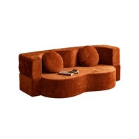 Komprimiertes Zweisitzer-Samtsofa Vakuumverpackt Geschwungenes Design Moderner Minimalistischer Stil Maßgeschneidertes Komprimiertes Schlafsofa