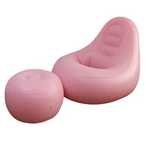 Opblaasbare Hip Booty Bank Lounger Bean Bag Met Voet Kruk