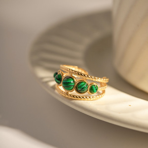 Fashion <b>Rings</b> Gold Tone Tiger Eye Stone Cuff Bracelet Women's Jewelry Geometric Design <b>Open</b> Adjustable Fit Gift Accessory - Product Image 4