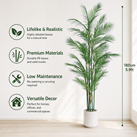 Palmier Rhapis Artificiel Direct Usine, Diverses Tailles, Plante en Pot à Tige Fine, Décoration Intérieure, Vente en Gros, Personnalisable