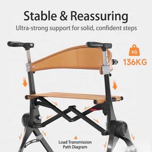 Andador con Ruedas Ligero y Plegable de Aleación de Magnesio, Ayuda de Movilidad para Rehabilitación Médica para Personas Mayores, Mateside - Product Image 2