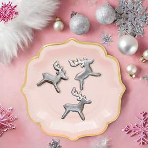 Pink Paper Party <b>Plates</b> with Gold Foil Scalloped Edges 9 Inch Cute Fancy Modern Style for Themed Events Birthdays Bridal <b>Shower</b> - Product Image 2