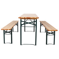 Ensemble de chaises de Table de bière pliantes en bois pour les fêtes de cour de jardin Table à manger extérieure banc mobilier d'extérieur pliable