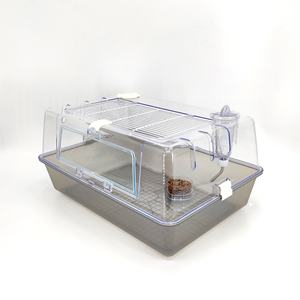 <span class=keywords><strong>Cage</strong></span> de luxe en acrylique transparent pour animaux de compagnie pour petits animaux 60 grandes villas à motif solide fermeture à bouton panoramique pour animaux de compagnie hamsters - Product Image 6