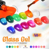 Vernis à gel de verre ICE NOVA entièrement transparent super brillant non essuyable Hema/Tpo/Hpma Texture libre de gelée Soak Off Nail Art