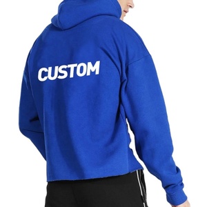 Sudadera Unisex de Algodón French Terry, Lisa, Extra Grande, con Impresión Personalizada, Sin Cordones, Dobladillo Corto sin Rematar, para Hombre - Product Image 2