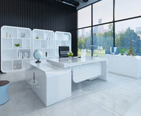 Élégante table de bureau design corian table d'ordinateur bureau haut de gamme