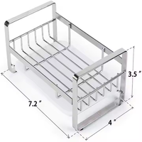 Nouvel Organisateur de Cuisine en Acier Inoxydable sur Pied pour Évier, Égouttoir à Éponges et Plateau de Rangement Multifonctionnel pour Vaisselle et Bols