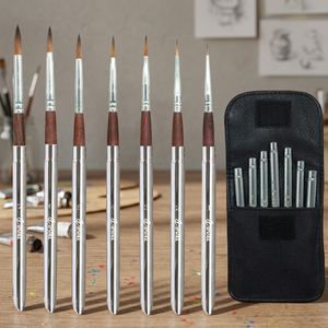 Juego de 7 Pinceles de Acuarela para Artistas de Viaje YIHUALE Modelo WWJ001 Eval, Desmontables, Portátiles, Compactos, Anti-desprendimiento, de Metal y Nailon - Product Image 4