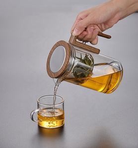 Tetera de vidrio de separación de té filtrante resistente al calor con asa y tapa 600ml 800ml juego de té de café - Product Image 4