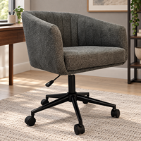 Chaise de bureau moderne pour la maison et le bureau, réglable en hauteur, pivotante à 360 degrés, confortable, mobile, avec revêtement en velours et structure en acier, par ST