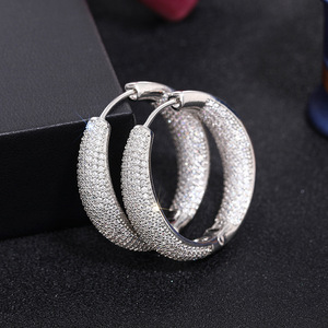 Orecchini a Cerchio da Donna con Pietre Scintillanti, Orecchini Statement alla Moda, Gioielli per Feste, Vendita all'Ingrosso - Product Image 6