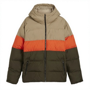 OEM Service Hooded Canvas Zipper Closure <b>Smart</b> <b>Casual</b> Winter Padding Color Block Puffer <b>Jackets</b> <b>for</b> <b>Men</b> - Product Image 3