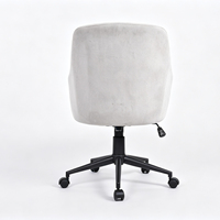 Chaise de bureau en velours jaune CARLFORD, design moderne et élégant capitonné, pour la maison et le bureau, en bois/métal